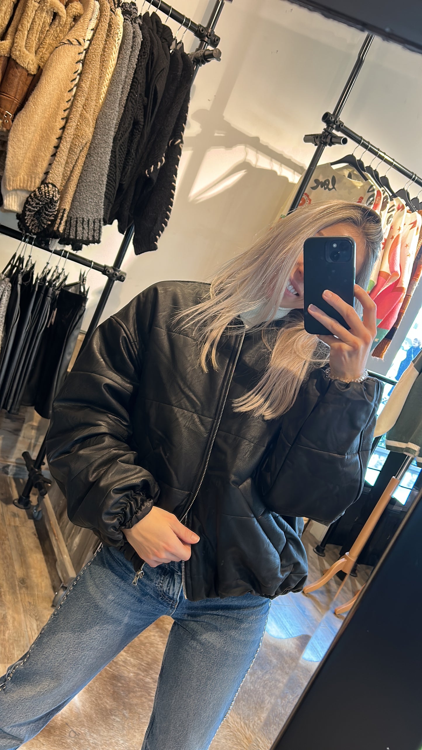 Lumina eco-leather bomberjas Mandy