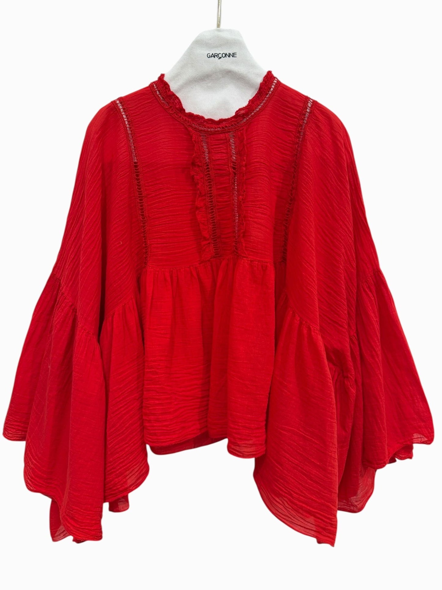 Garçonne wijdvallende top rood
