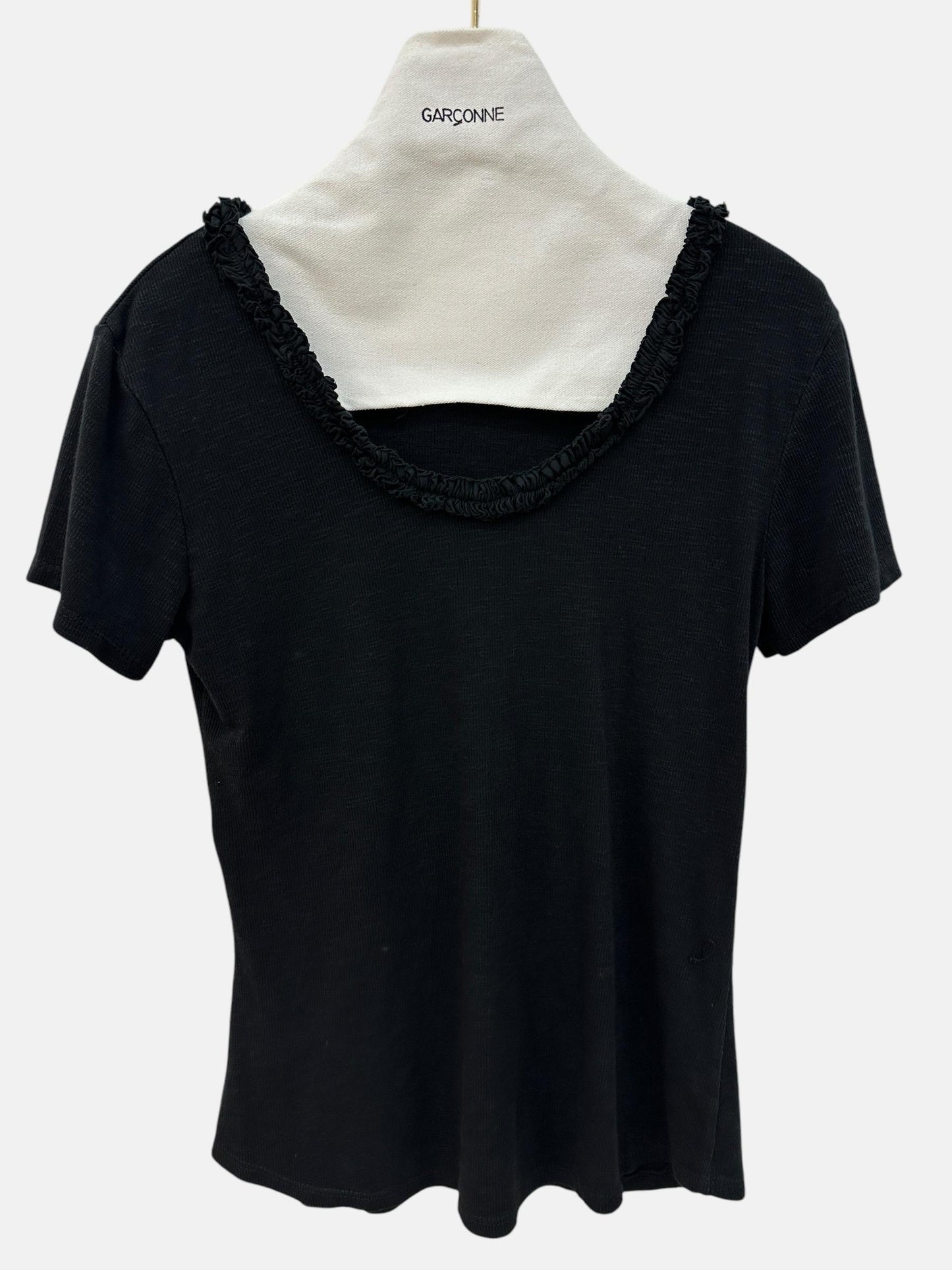 Garçonne Cleo frou frou top zwart