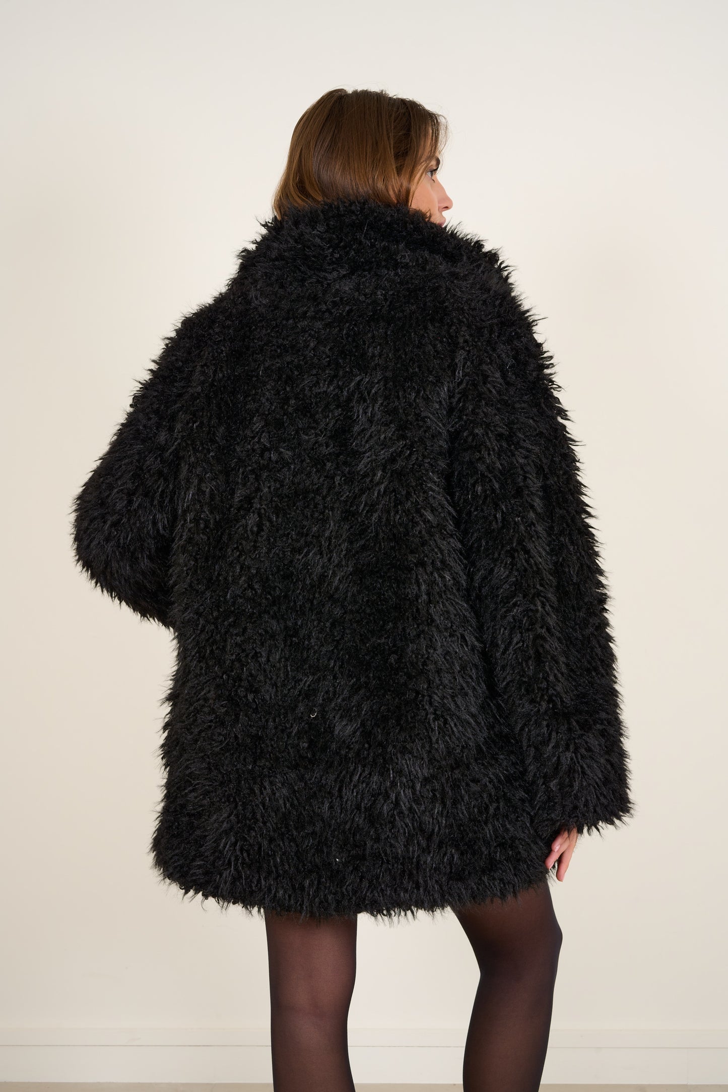 Fake fur jas - Zwart