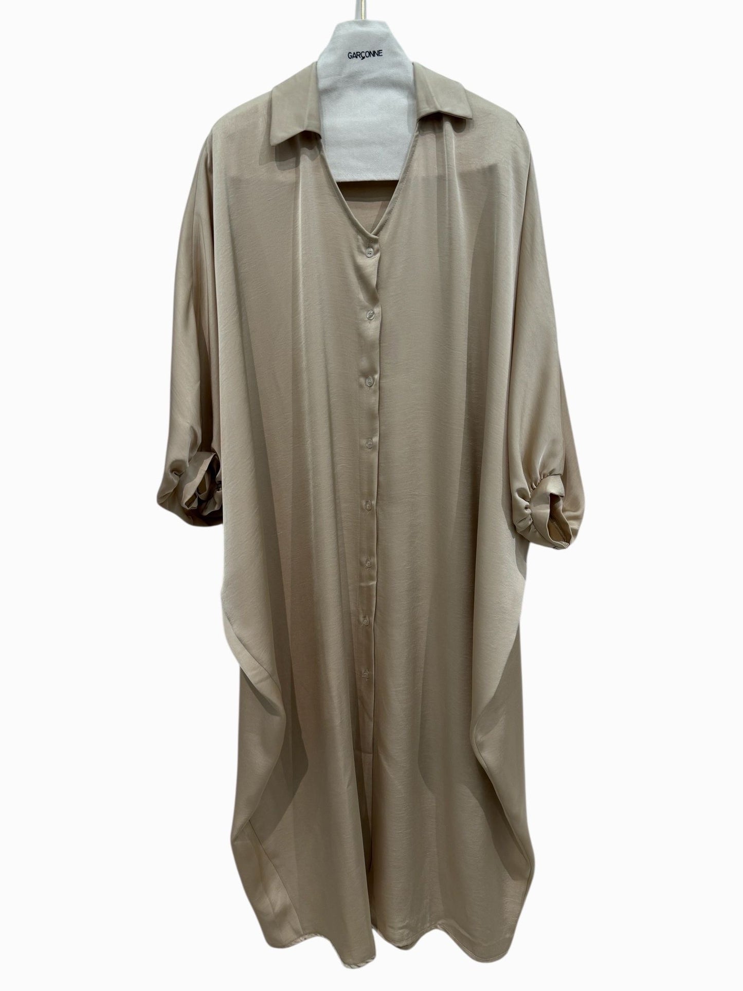 Garçonne kaftan jurk beige