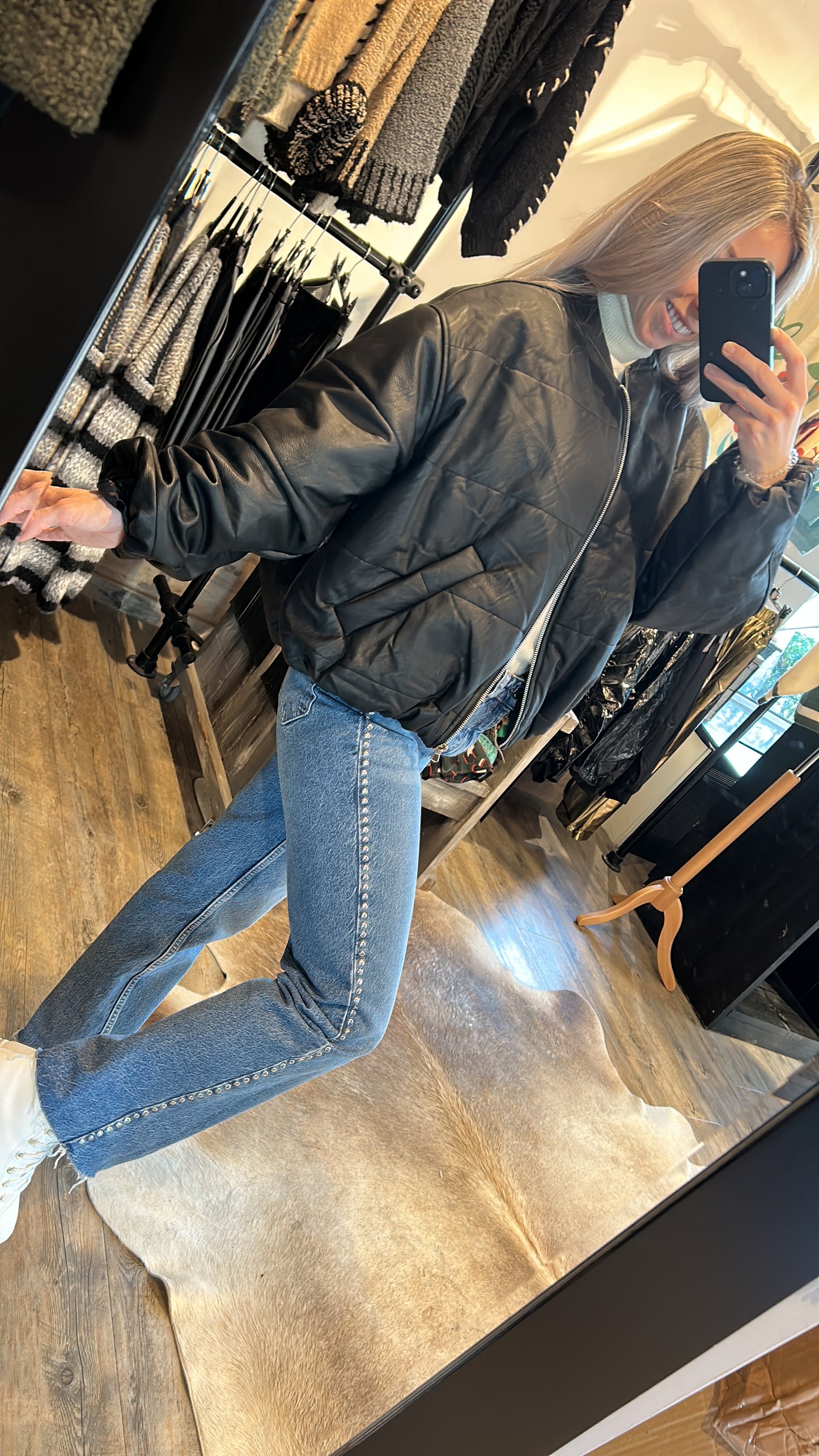Lumina eco-leather bomberjas Mandy