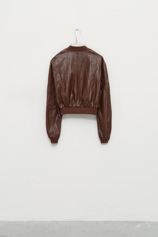 Lumina vegan leather bomberjack - Bruin