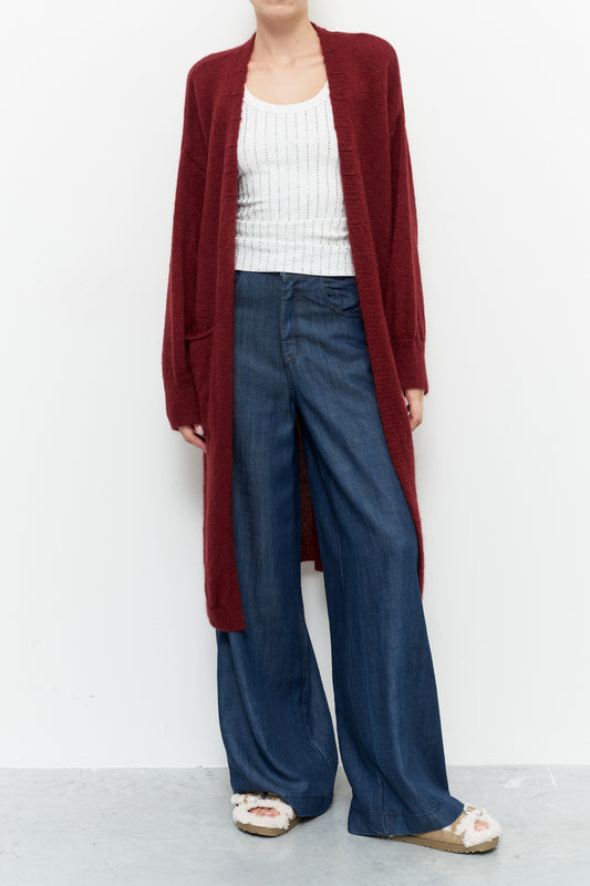 Lumina lang vest met zakken - Bordeaux