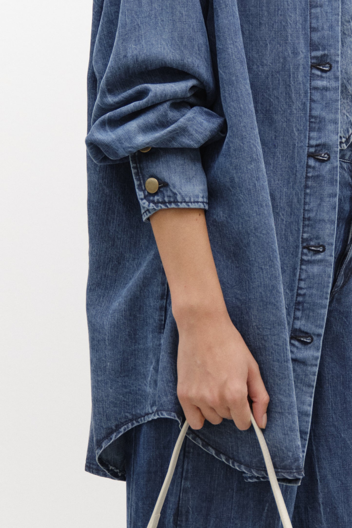 Lumina oversized denim blouse - Blauw