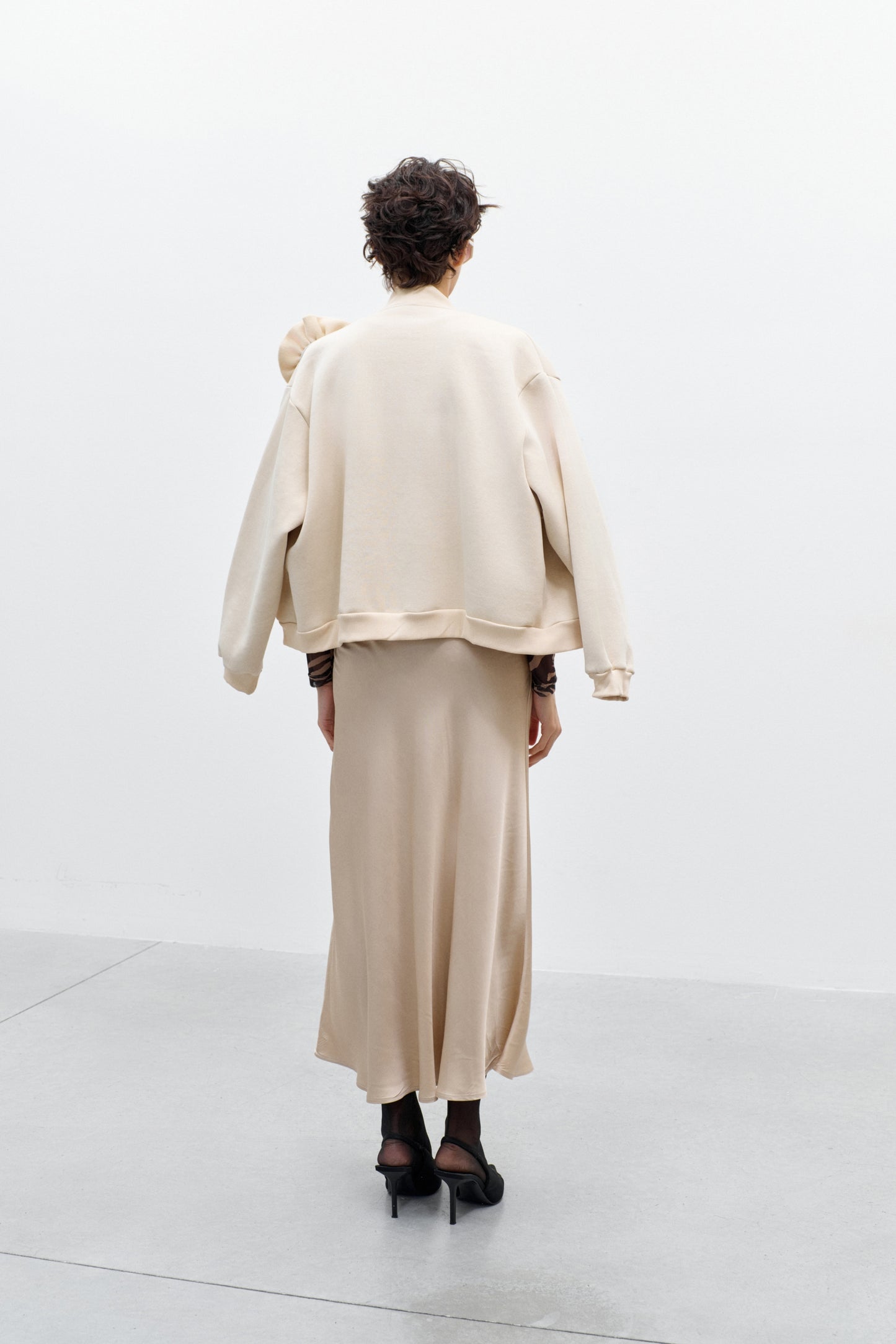 Lumina satijnen rok - Crème