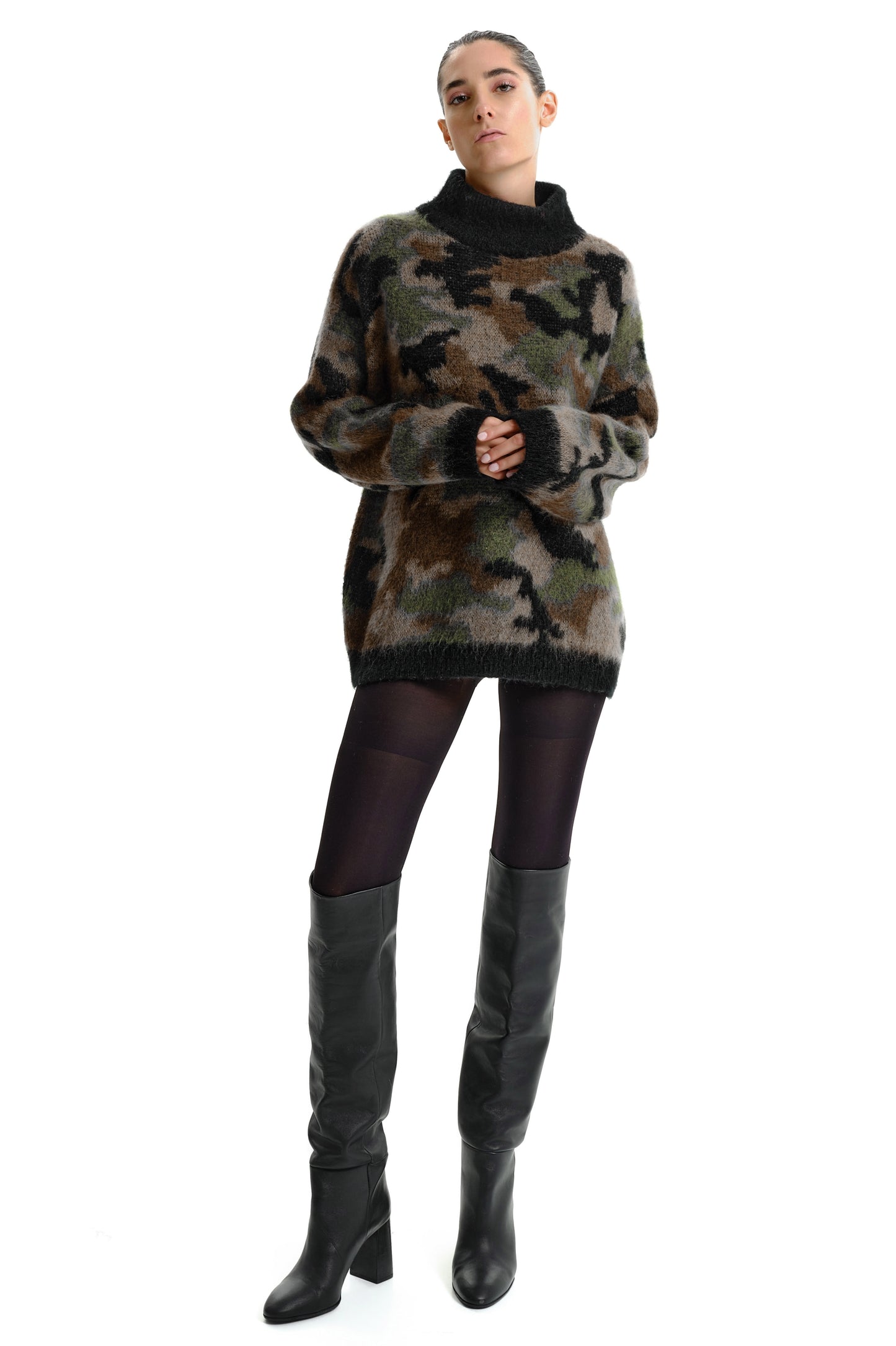 Lumina camouflage print trui Luana