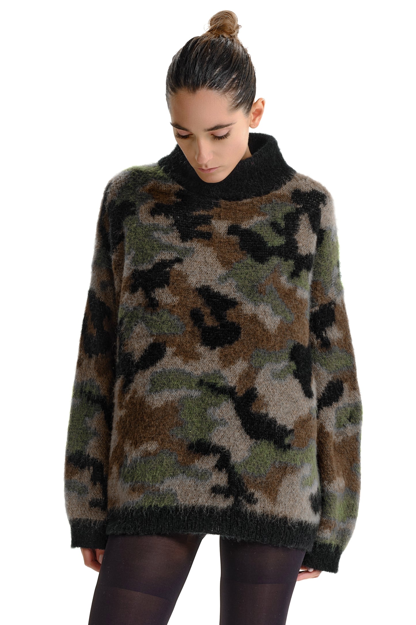 Lumina camouflage print trui Luana