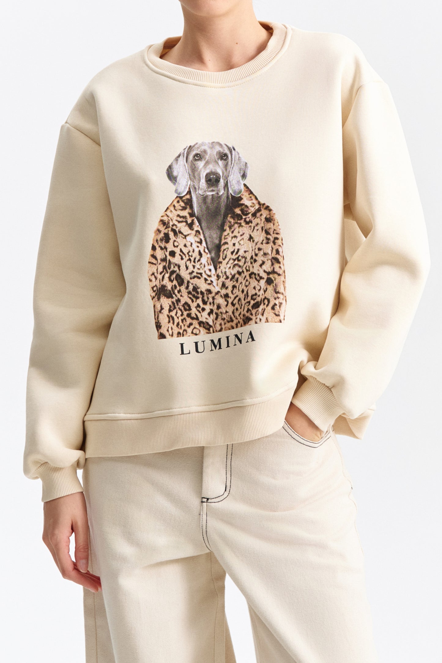 Lumina sweater met print - Zwart