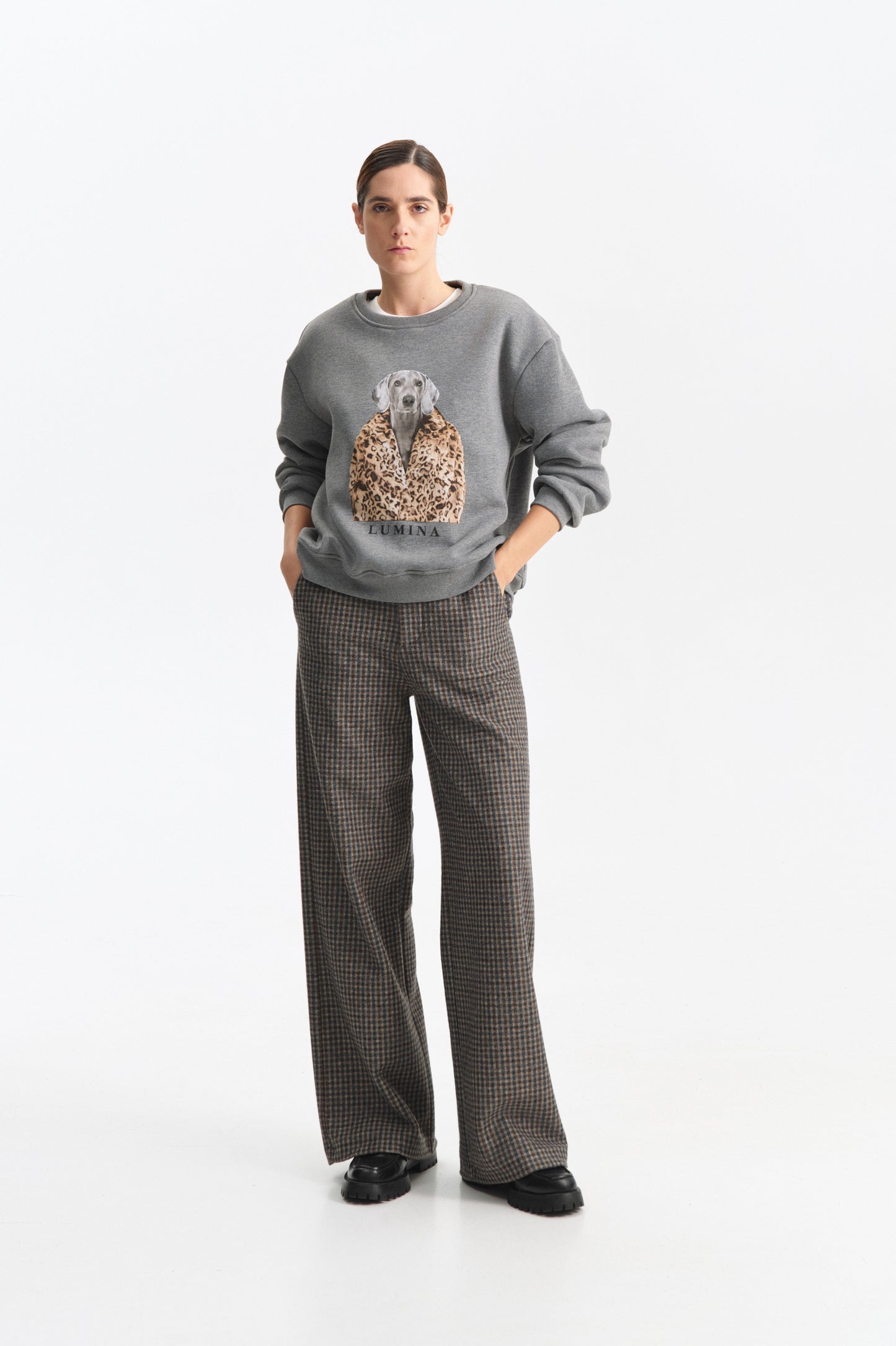 Lumina sweater met print - Zwart