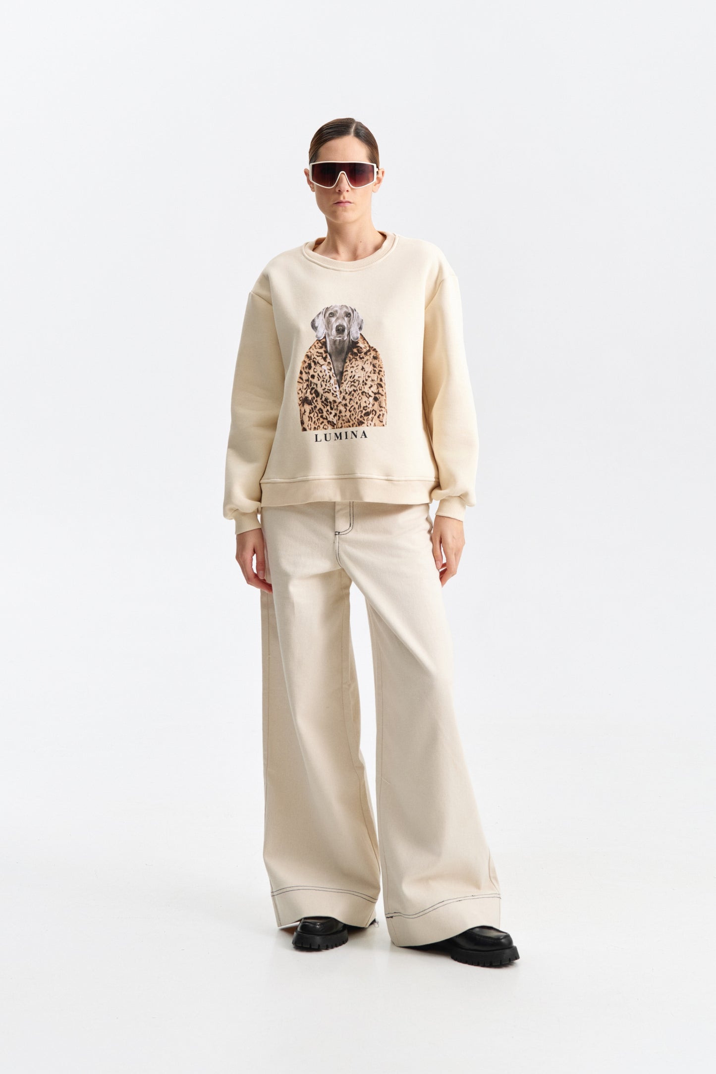 Lumina sweater met print - Zwart
