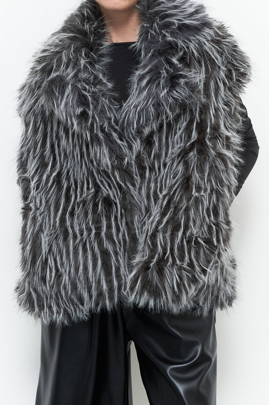 Lumina faux fur gilet - Grijs