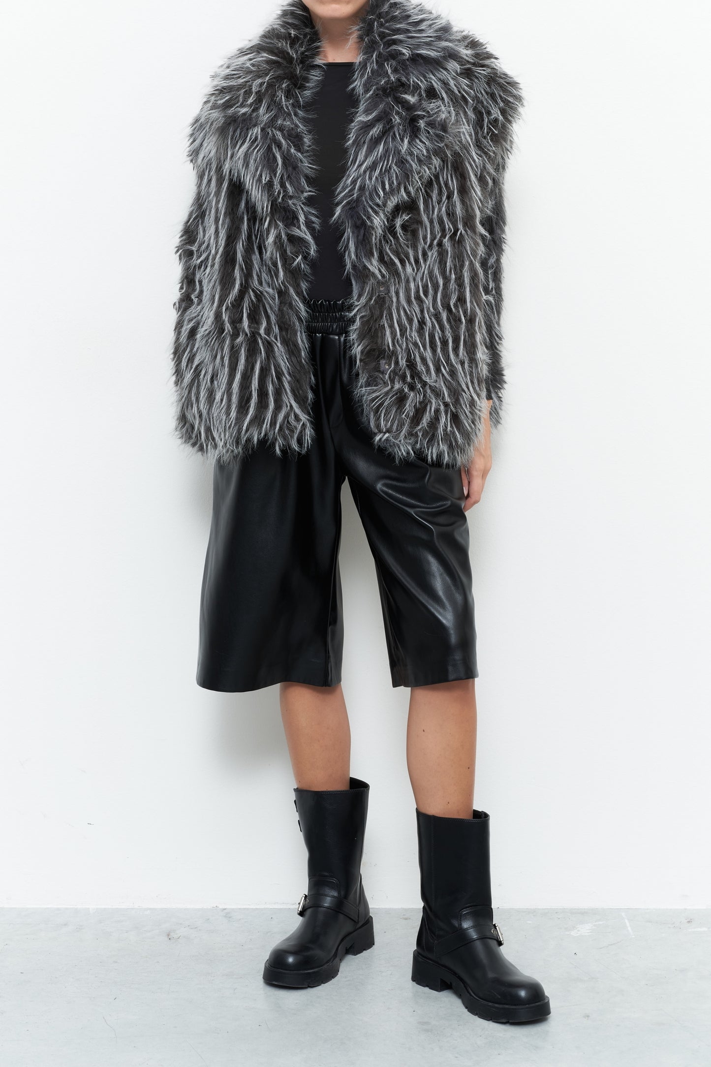 Lumina faux fur gilet grijs