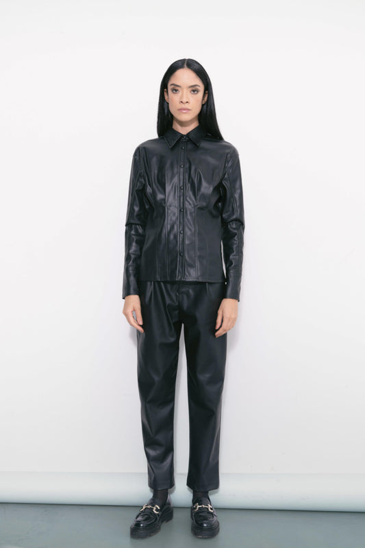 Lumina vegan leather blouse Hayley