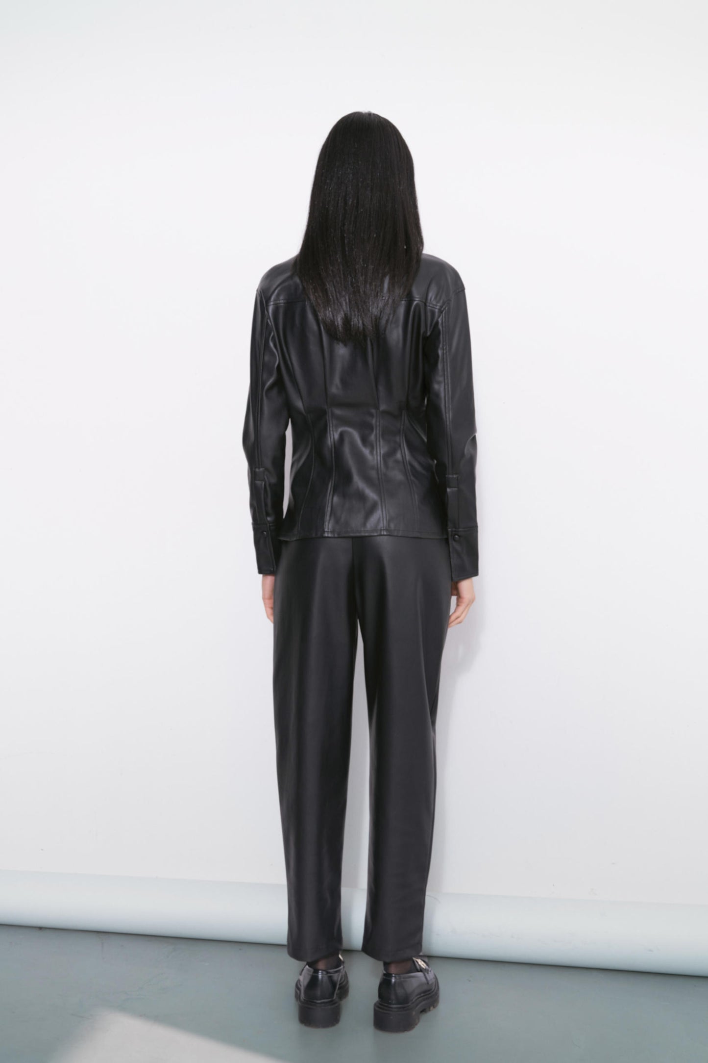 Lumina vegan leather blouse Hayley
