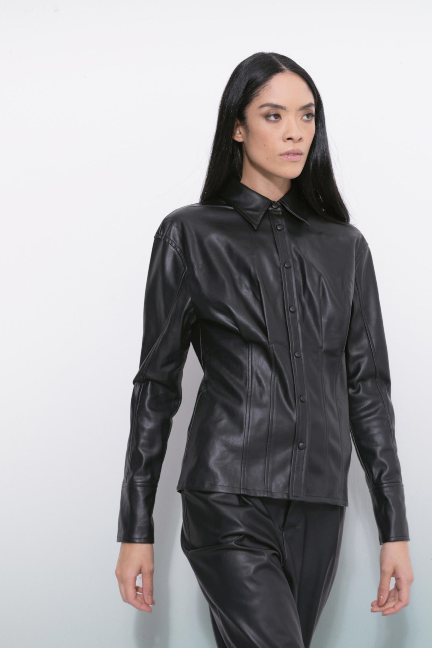 Lumina vegan leather blouse Hayley