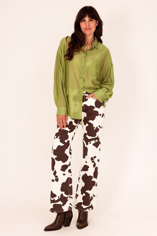 Straight leg jeans cow bruin