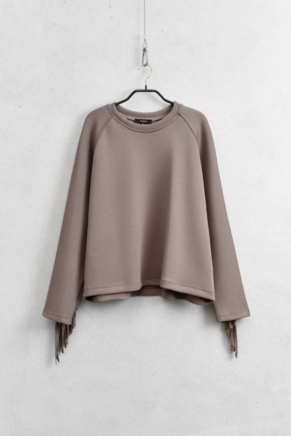 Lumina oversized sweatshirt franjes mud grey
