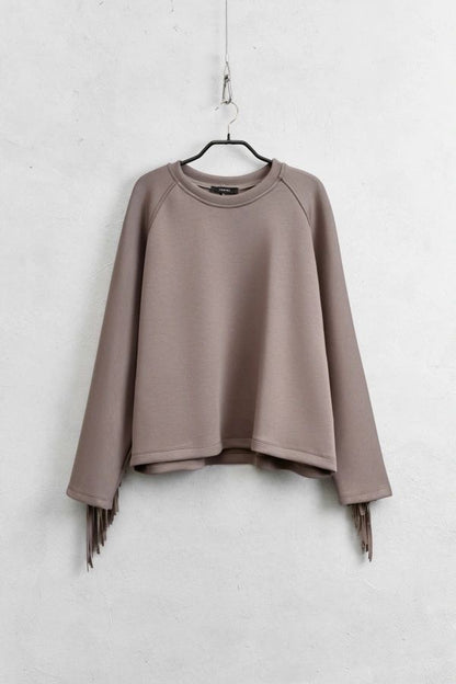 Lumina oversized sweatshirt franjes mud grey