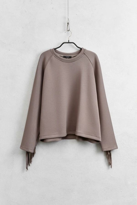 Lumina oversized sweatshirt franjes mud grey