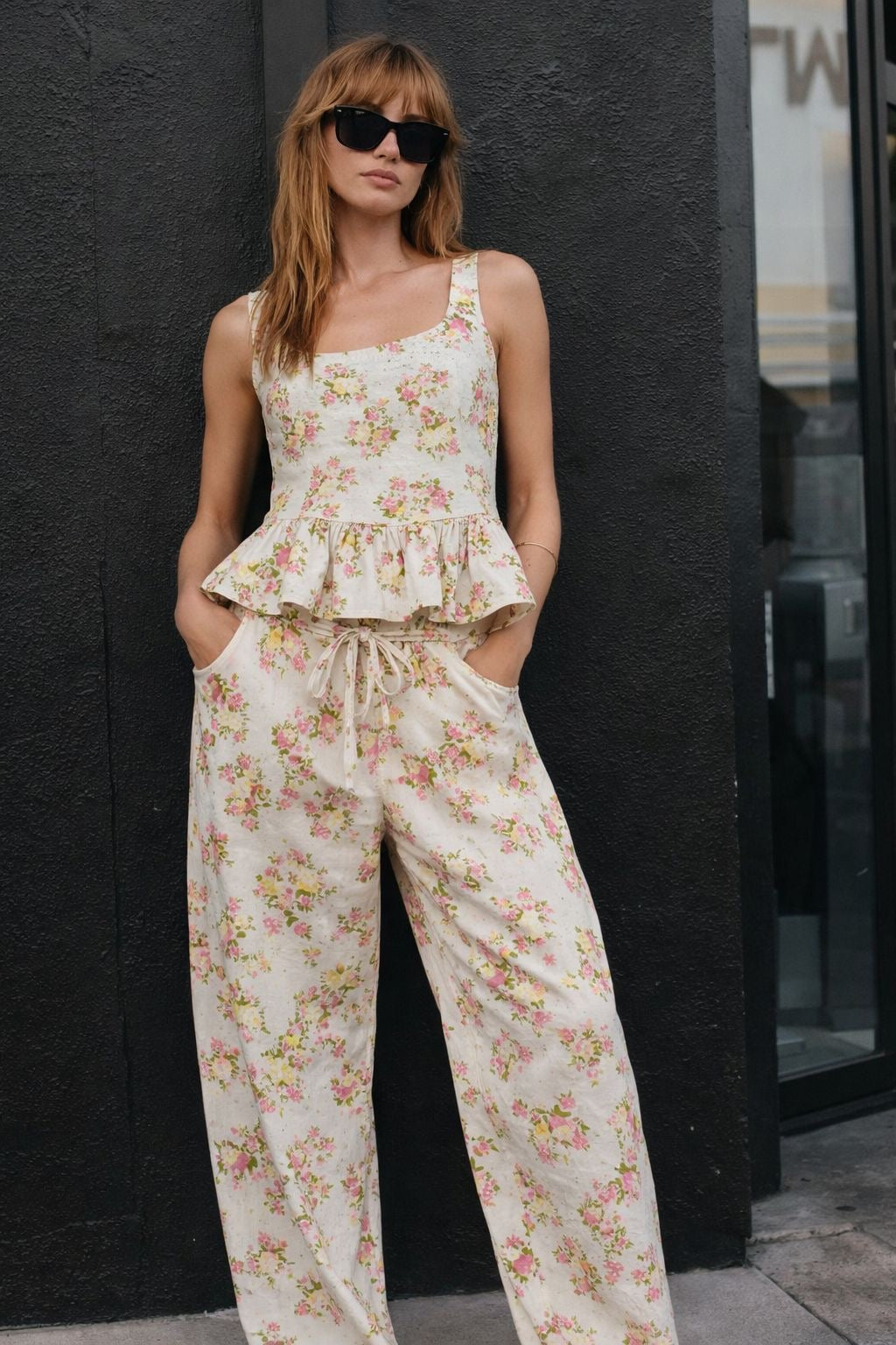 Garçonne top flowers off-white