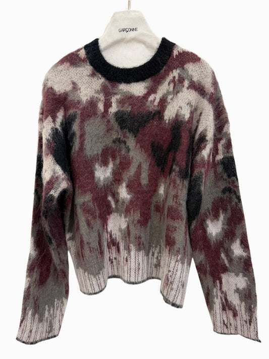 Trui camouflage print bordeaux
