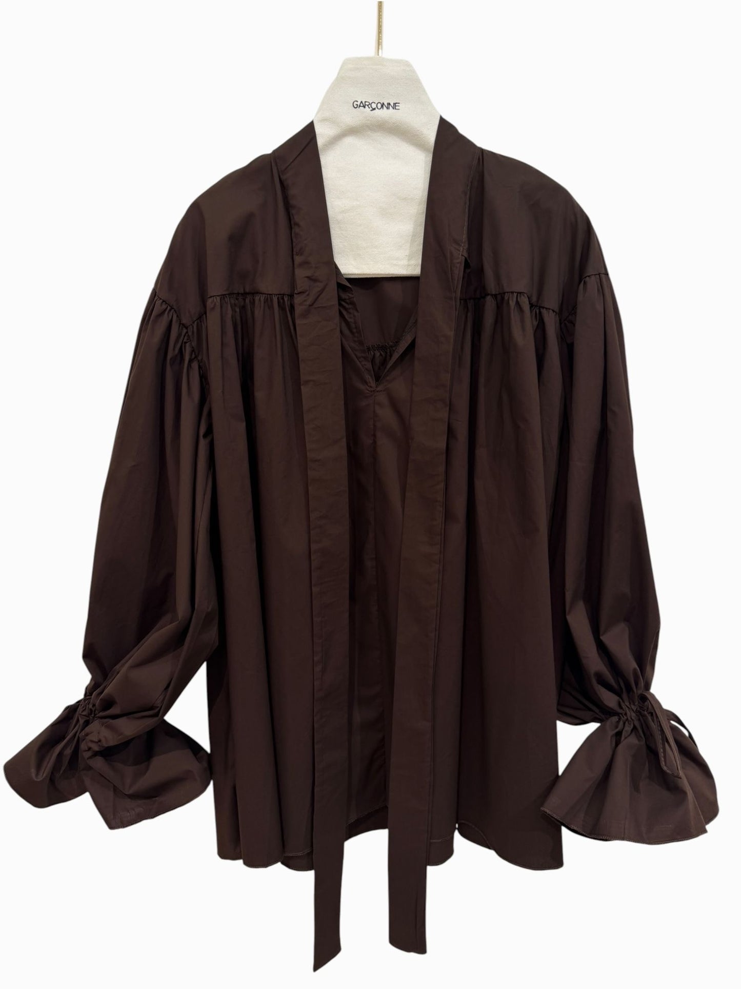 Flowy oversized blouse bruin