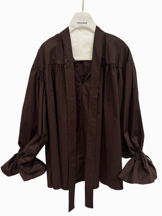 Flowy oversized blouse bruin