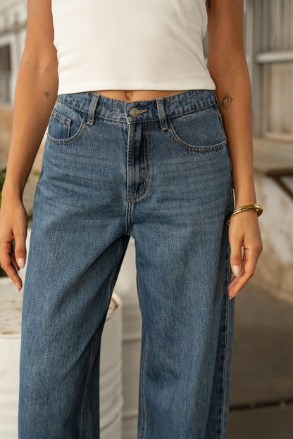 Oraije barrel jeans Brune blauw