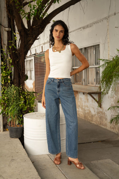 Oraije barrel jeans Brune blauw