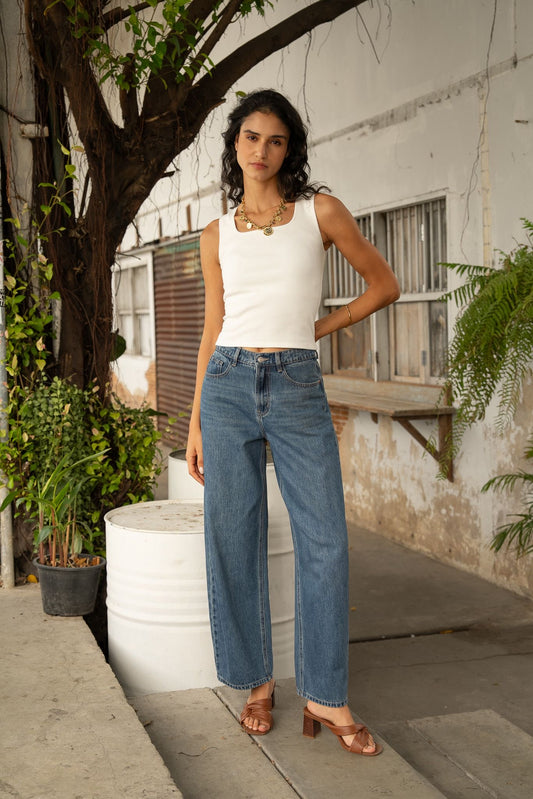 Oraije barrel jeans Brune blauw