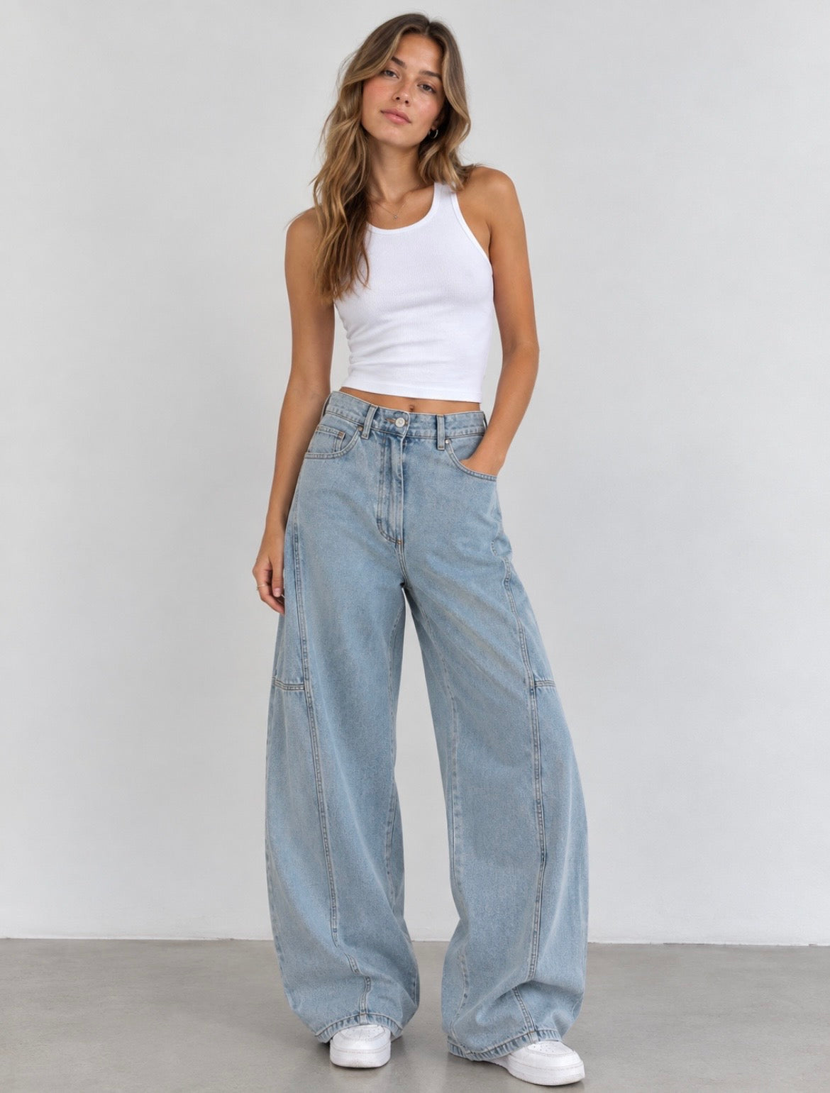Barrel jeans lichtblauw