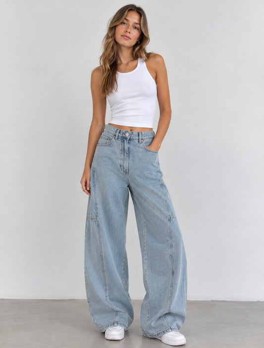 Barrel jeans lichtblauw