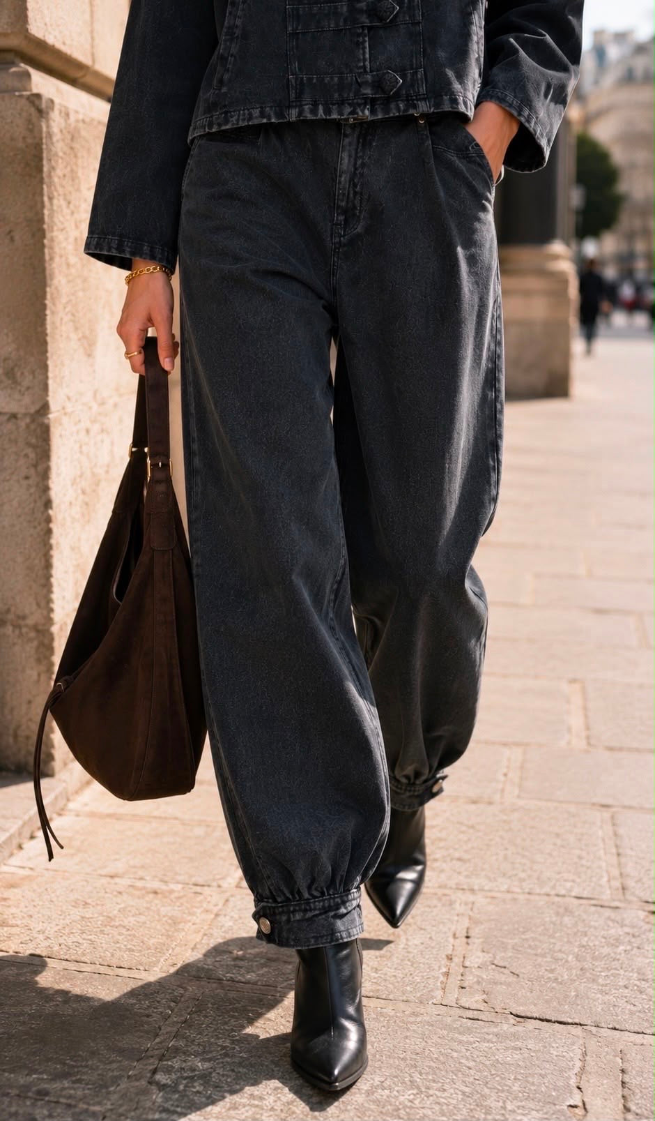 Balloon jeans zwart