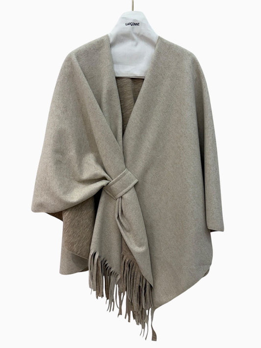 Garçonne poncho vest beige