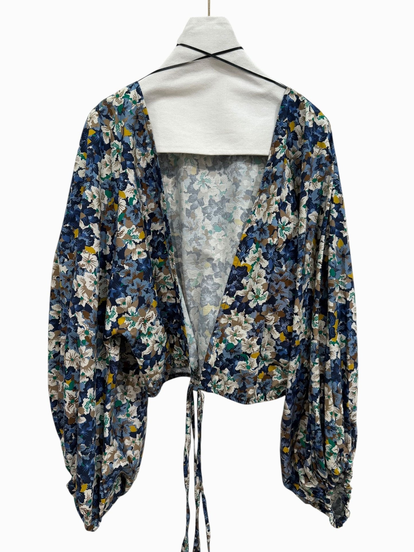 Garçonne flower top blauw
