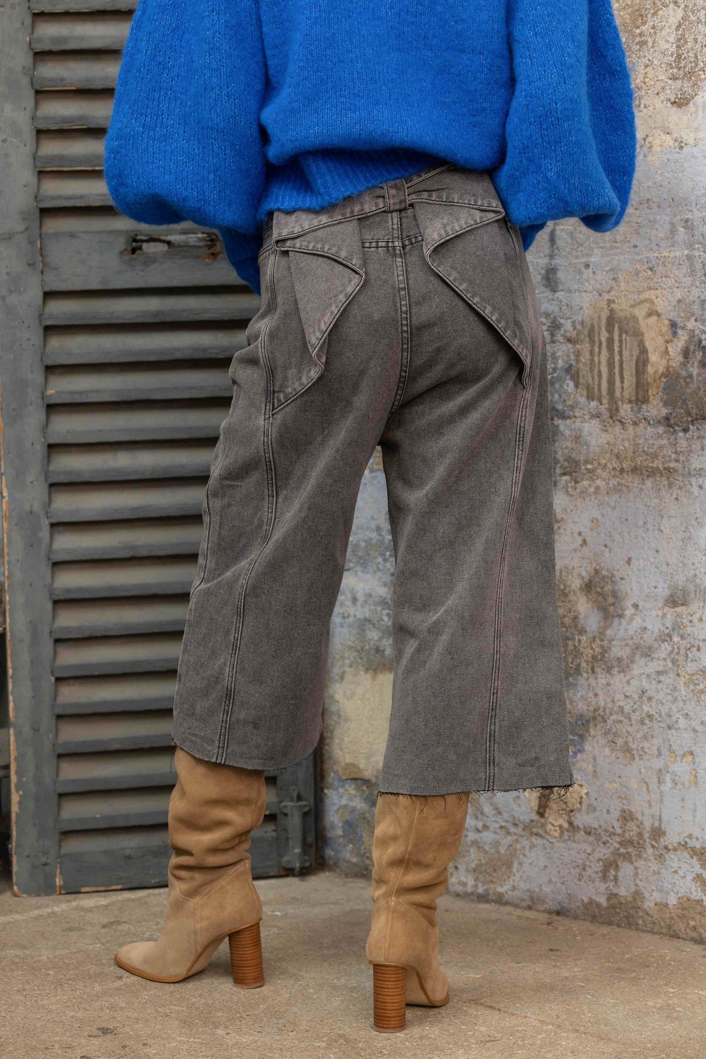 Gold & Silver denim jort grijs