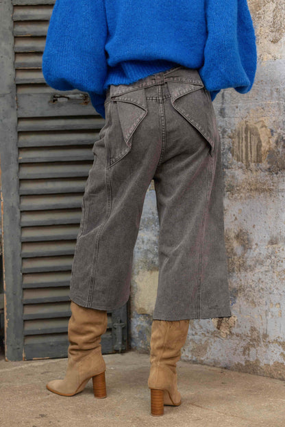 Gold & Silver denim jort grijs