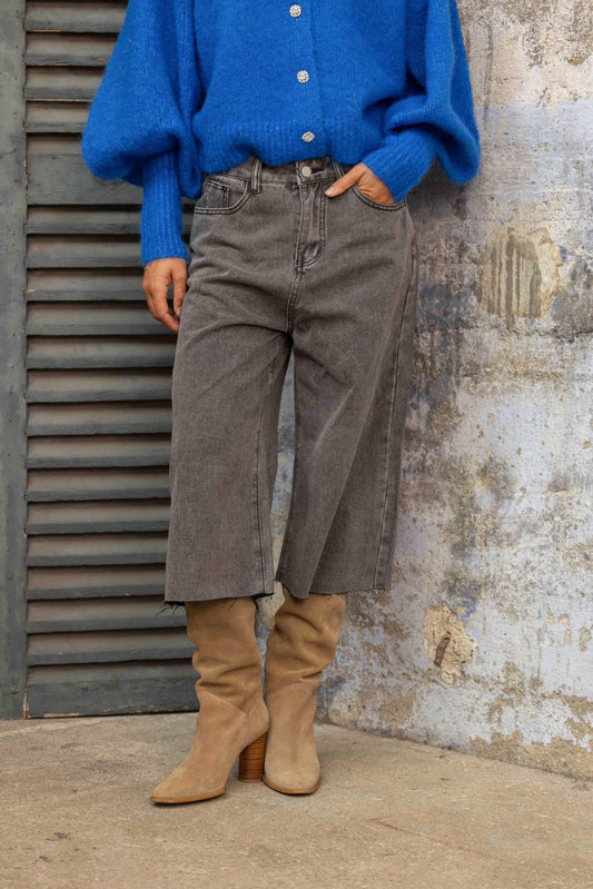 Gold & Silver denim jort grijs