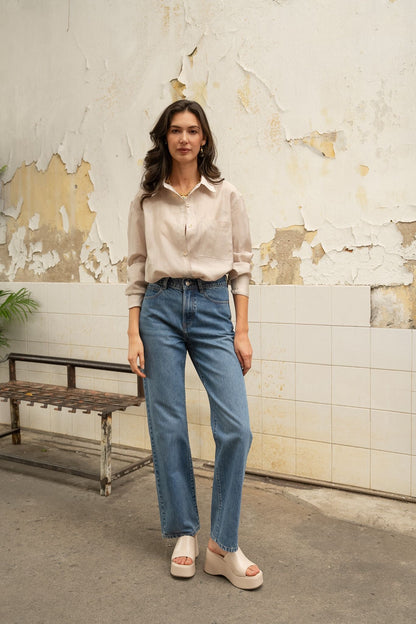 Oraije straight-leg jeans Alix blauw