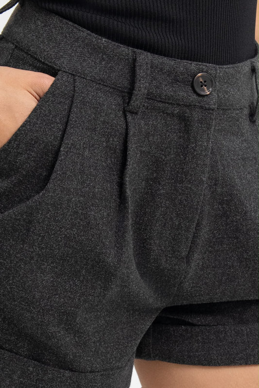 Wollige short zwart