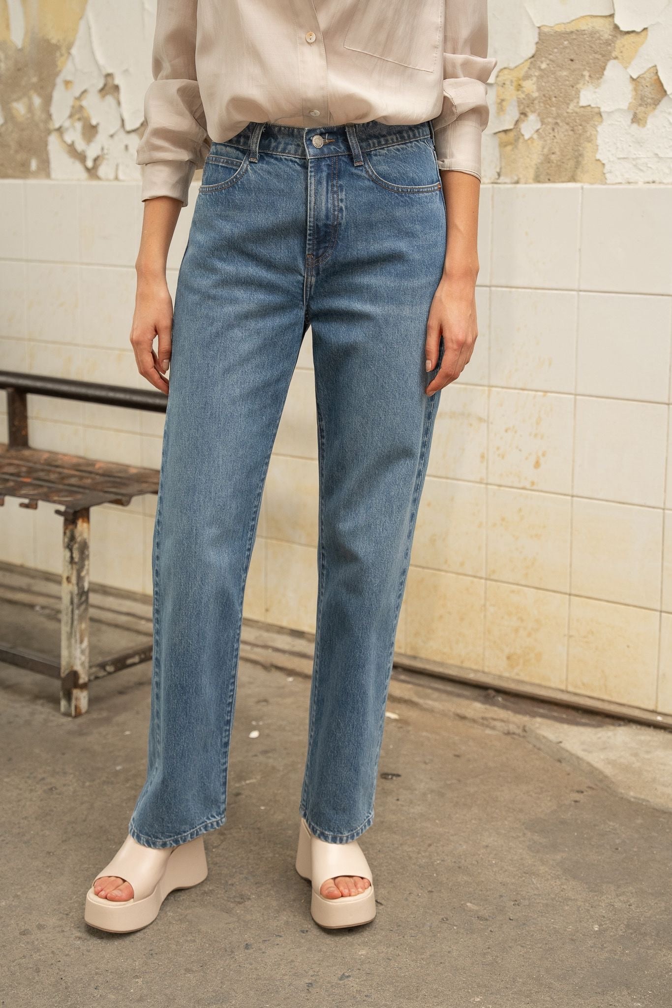 Oraije straight-leg jeans Alix blauw