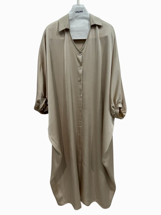 Garçonne kaftan jurk beige