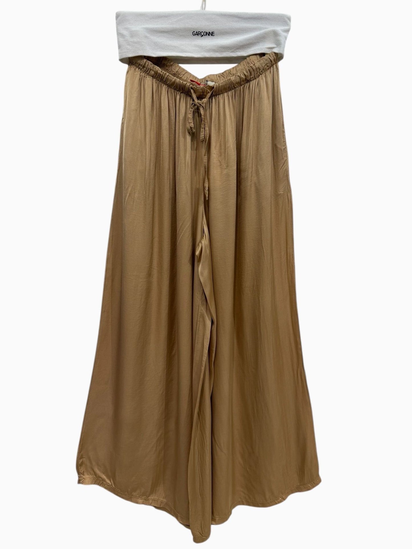 Garçonne wide-leg pantalon camel