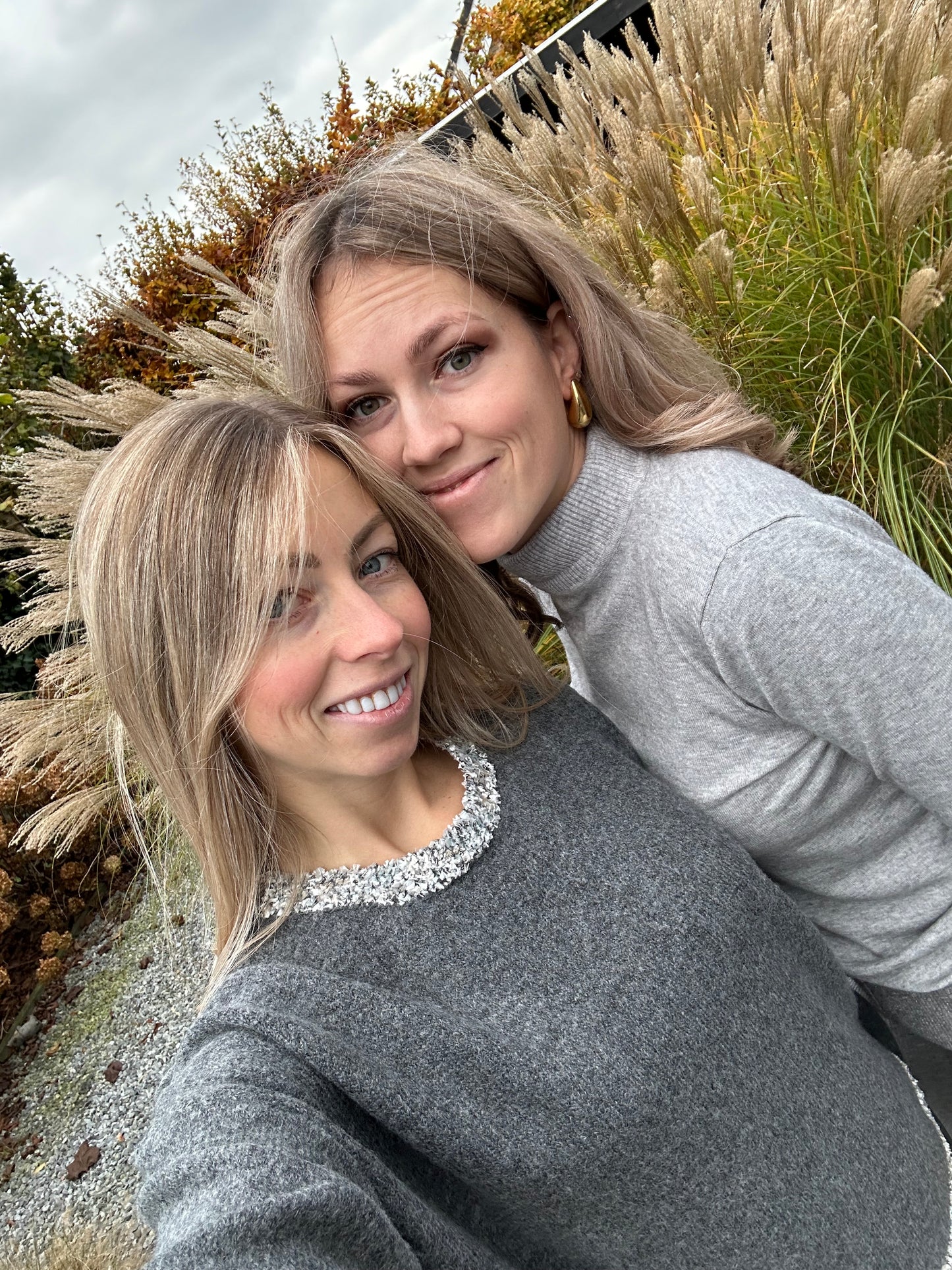 Trui met contrasterende boorden - Grijs