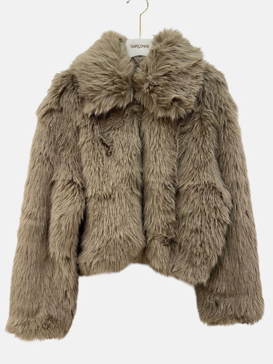 Garçonne fake fur jasje - Beige