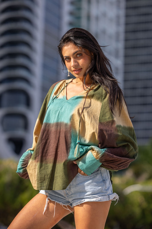 Gold & Silver blouse Kity groen