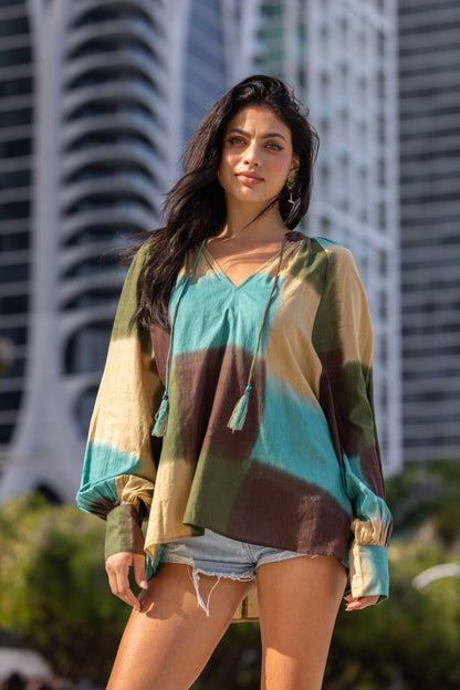 Gold & Silver blouse Kity groen