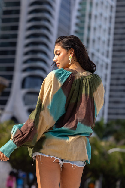 Gold & Silver blouse Kity groen