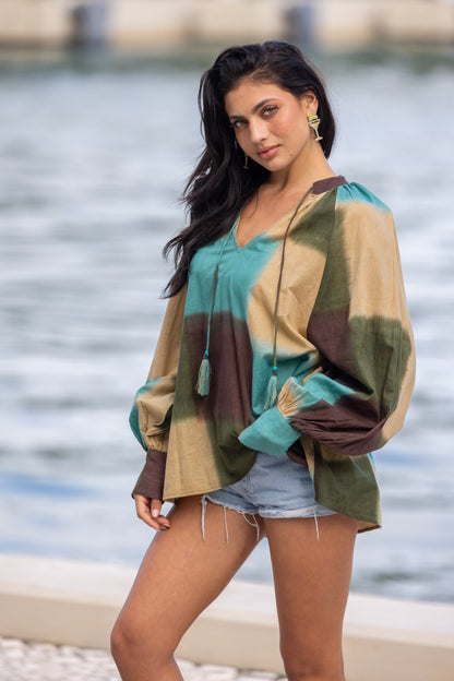 Gold & Silver blouse Kity groen